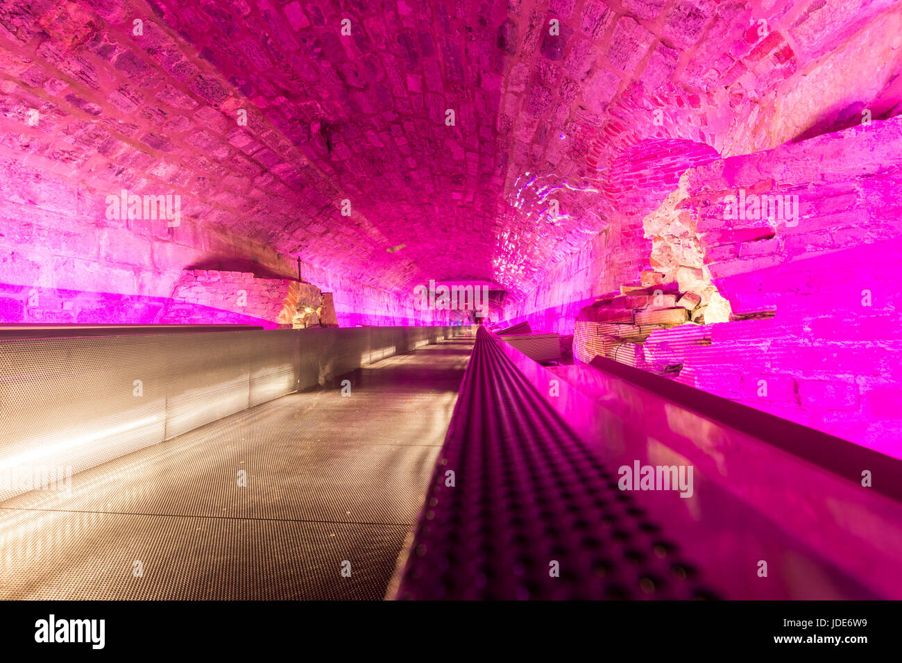 Montréal, le 17 juin 2017 : premier collecteur à Pointe-à-Callière à Pointe-à-Callière Banque D'Images