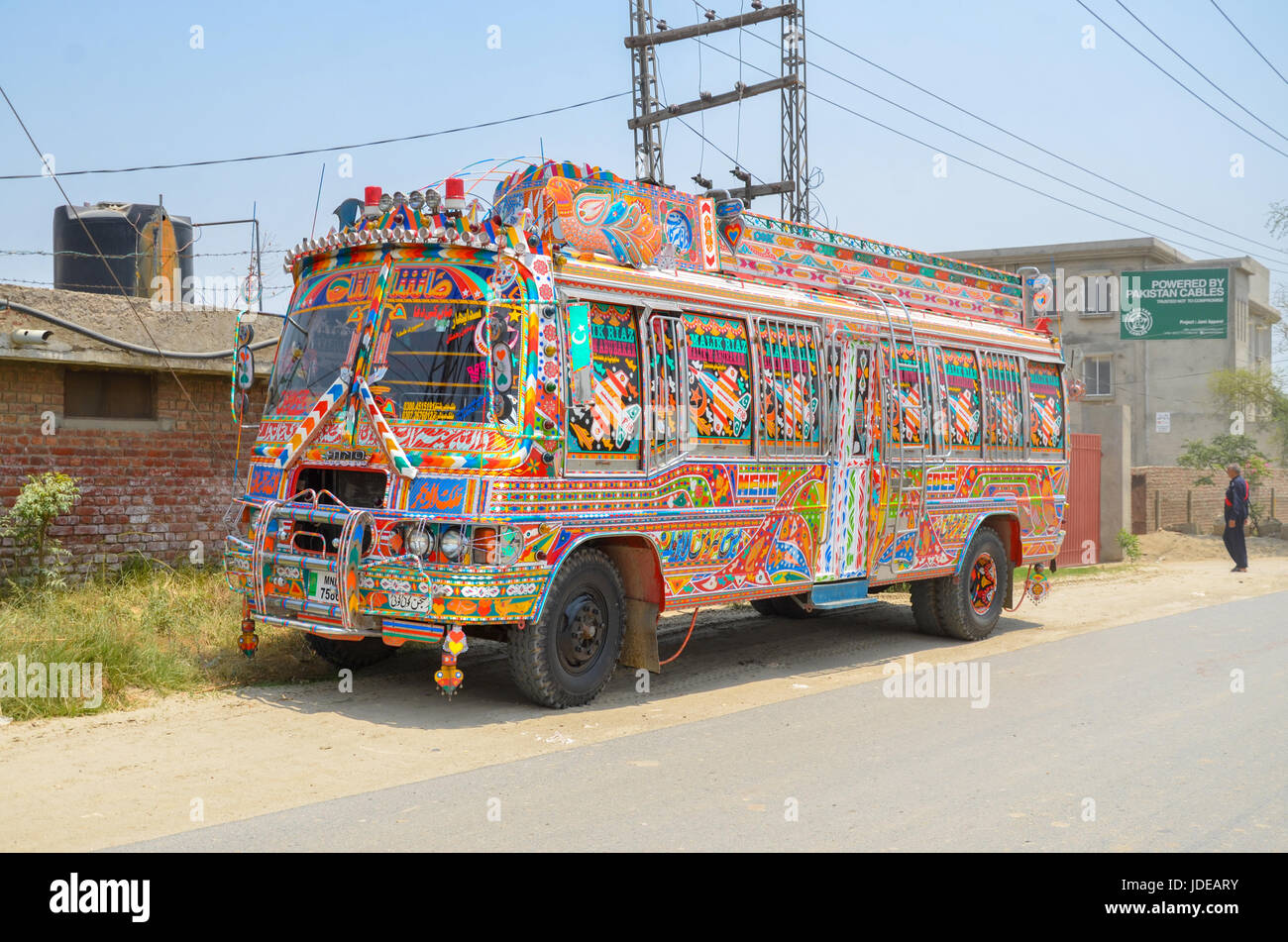 Élaboré traditionnel Pakistanais bus, Lahore, Pakistan Banque D'Images