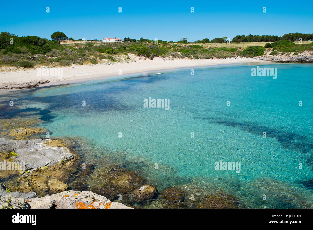 Plage Bobba en île de San Pietro, en Sardaigne, Italie Banque D'Images