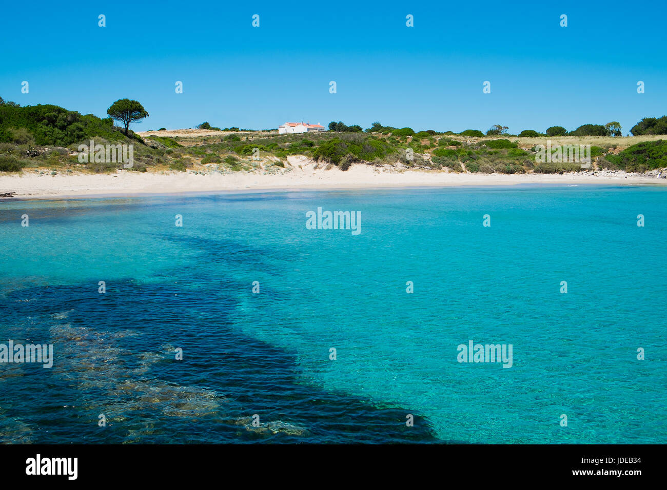 Plage Bobba en île de San Pietro, en Sardaigne, Italie Banque D'Images