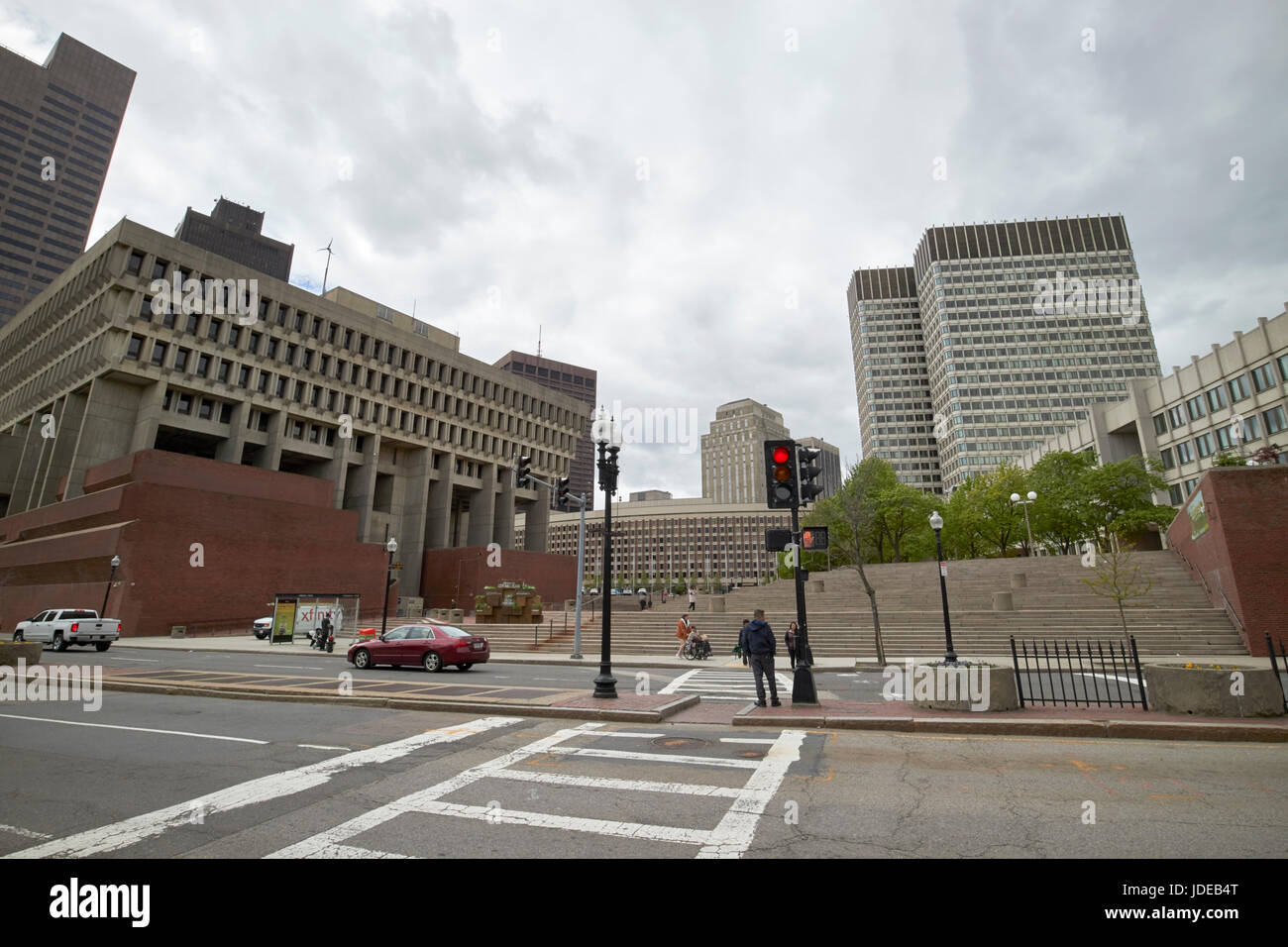 Centre du gouvernement avec boston city hall John F Kennedy immeuble de bureaux fédéraux Boston USA Banque D'Images