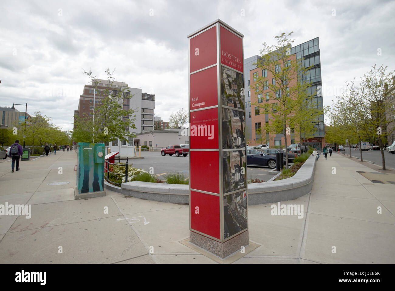 Panneau pour Boston University East Boston USA campus Banque D'Images