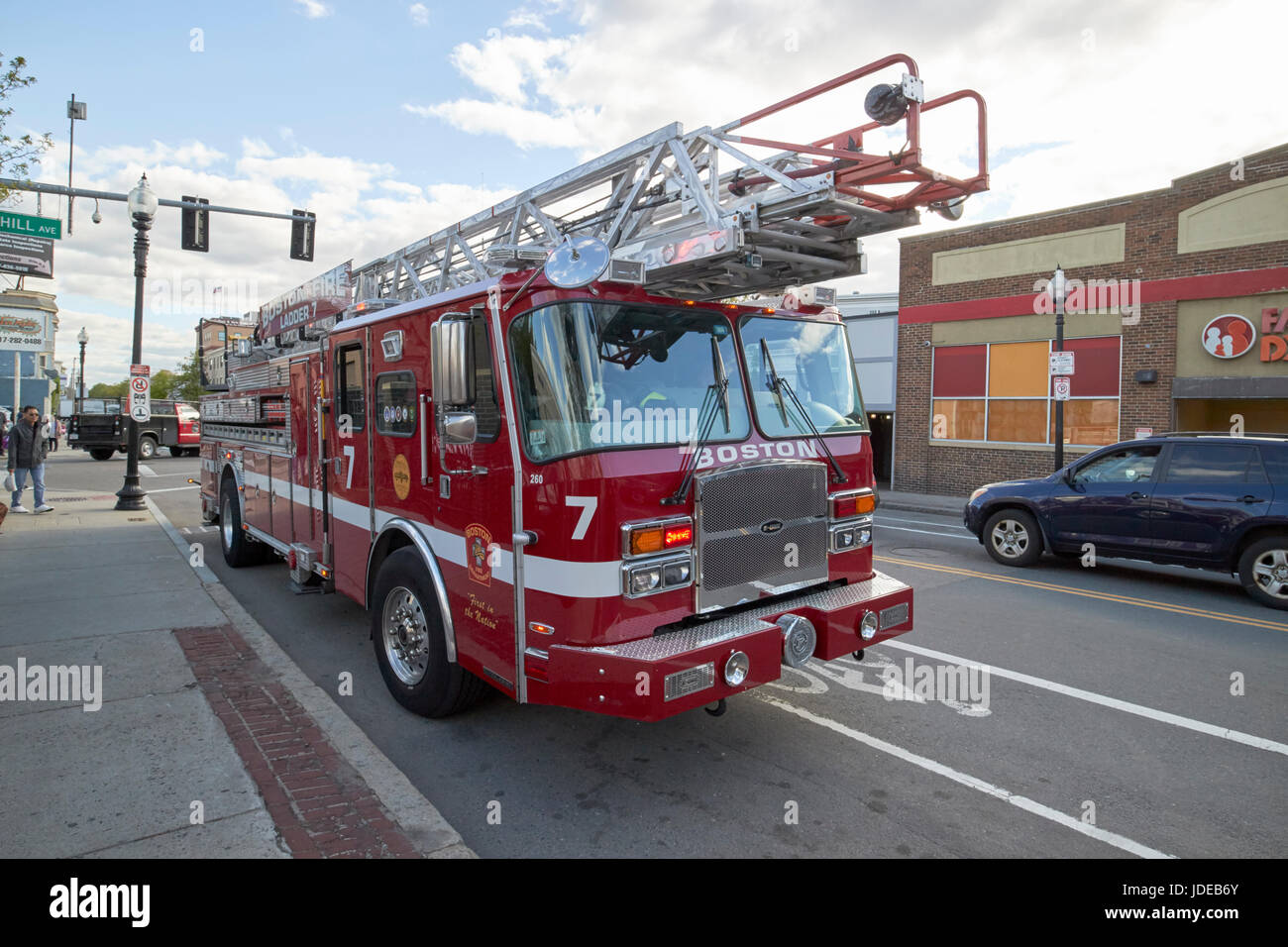 E-One Boston fire department 7 fire truck USA cont Banque D'Images