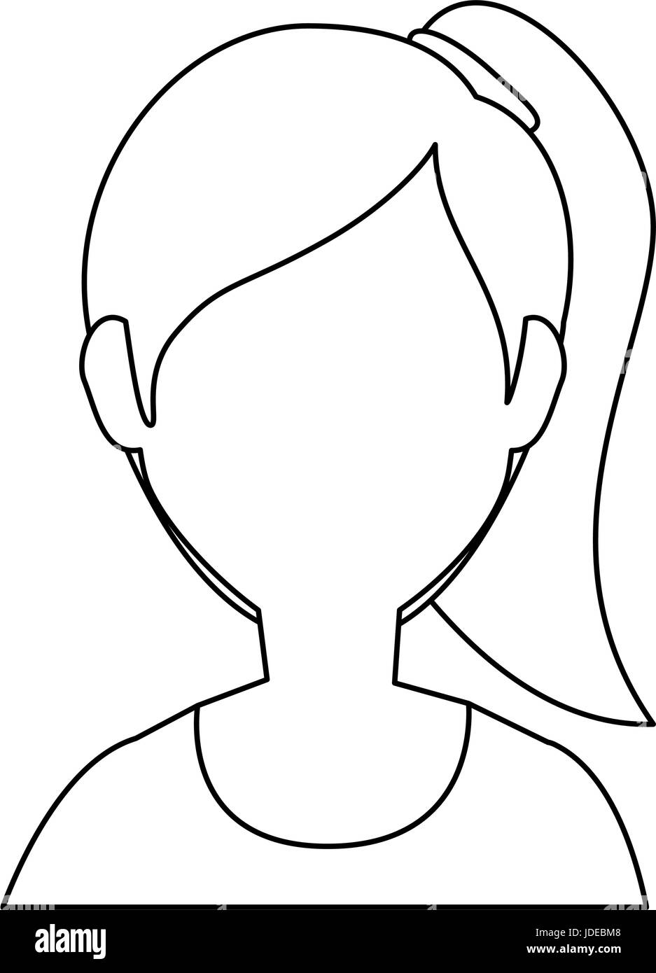 Visage femme cartoon Illustration de Vecteur