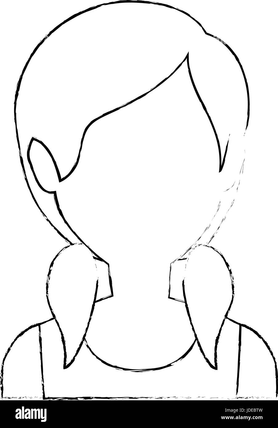 Visage femme cartoon Illustration de Vecteur