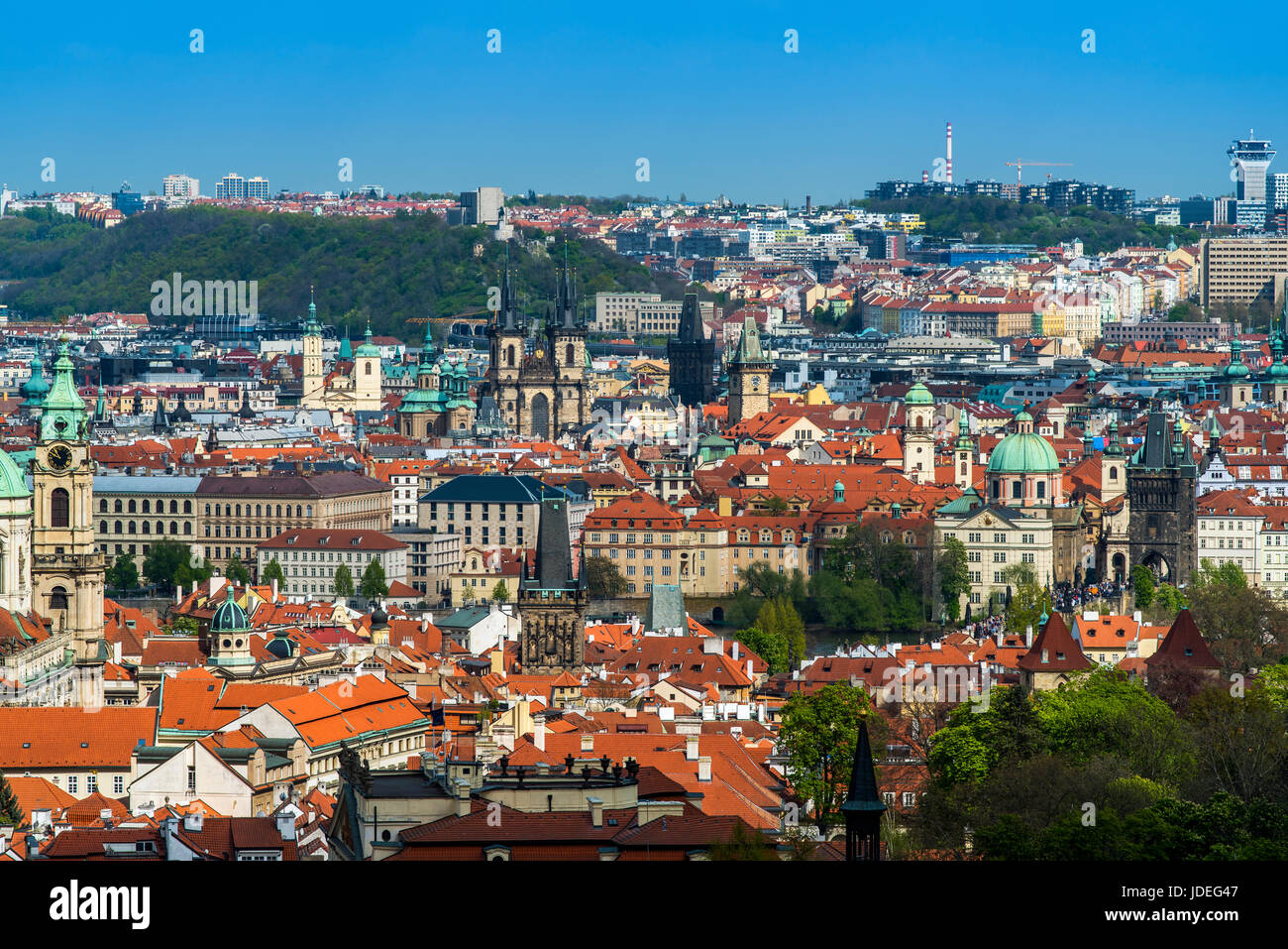 Les toits de la vieille ville, Prague, République Tchèque, République Tchèque Banque D'Images