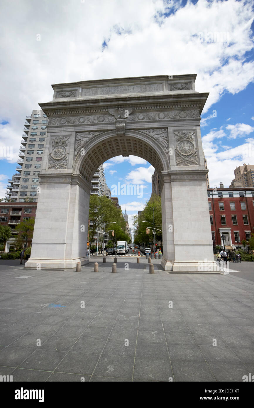 Washington Square arch New York USA Banque D'Images
