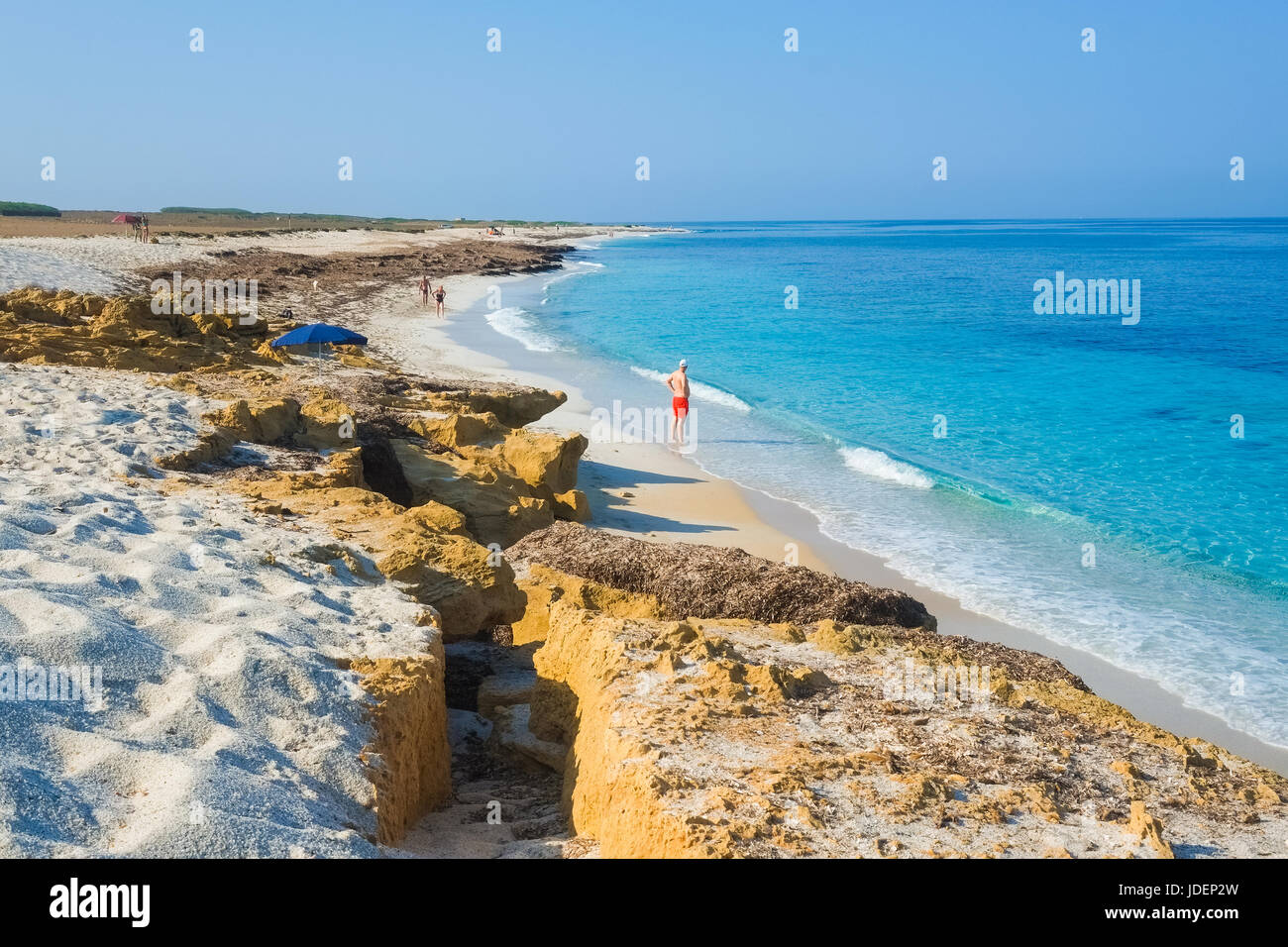 Mari Ermi beach à Oristano, Sardaigne, Italie Banque D'Images