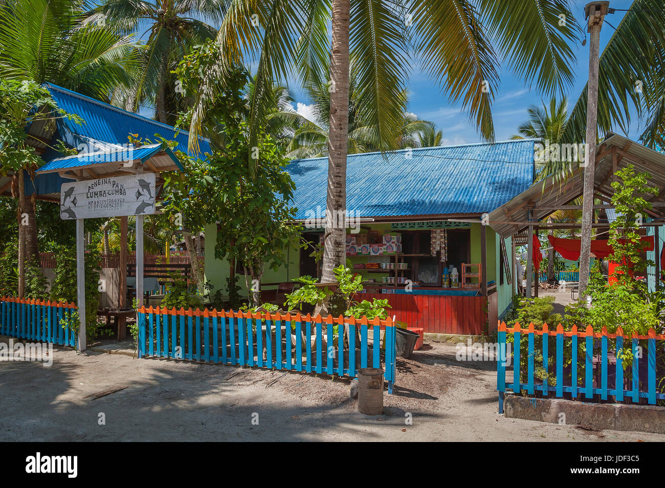 Petite boutique, Raja-Ampat Arborek, île de l'Ouest, Guinée, Indonésie Banque D'Images