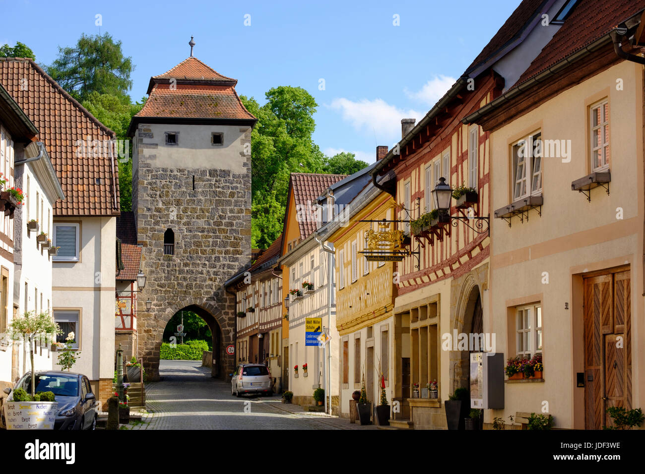 Geiersberger gate tower, Seßlach, Haute-Franconie, Franconia, Bavaria, Germany Banque D'Images