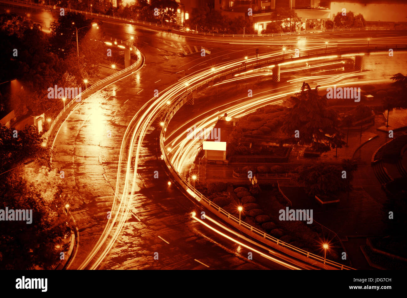 Belle Lumière piste à la route Banque D'Images