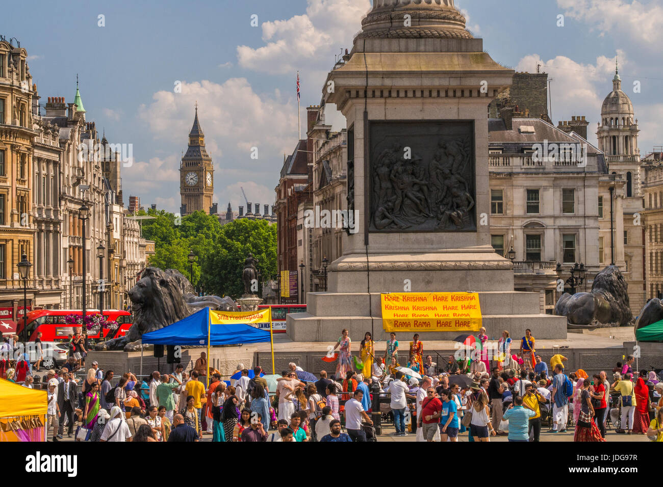 Festival de Hare Krishna, Trafalgar Square, Londres, Angleterre. Banque D'Images
