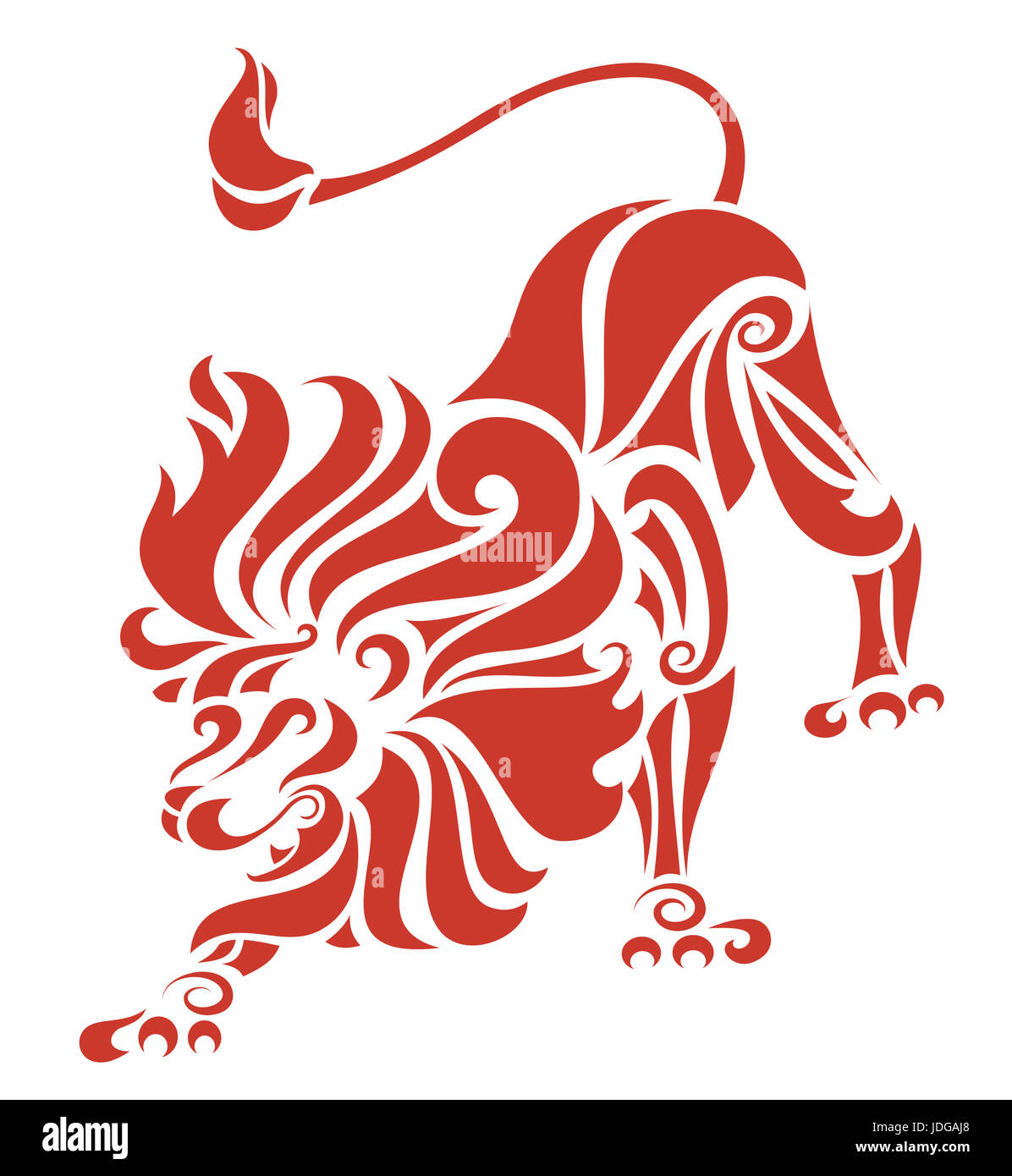 Fire lion illustration Banque D'Images