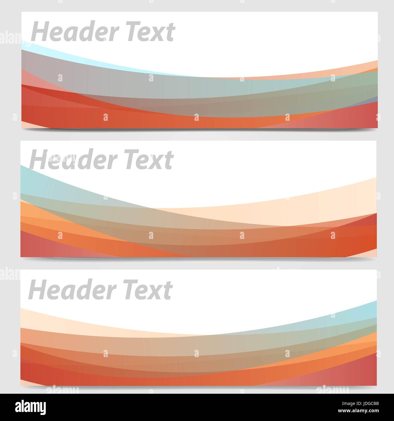 Vector set de résumé coloré des bannières d'en-tête Banque D'Images