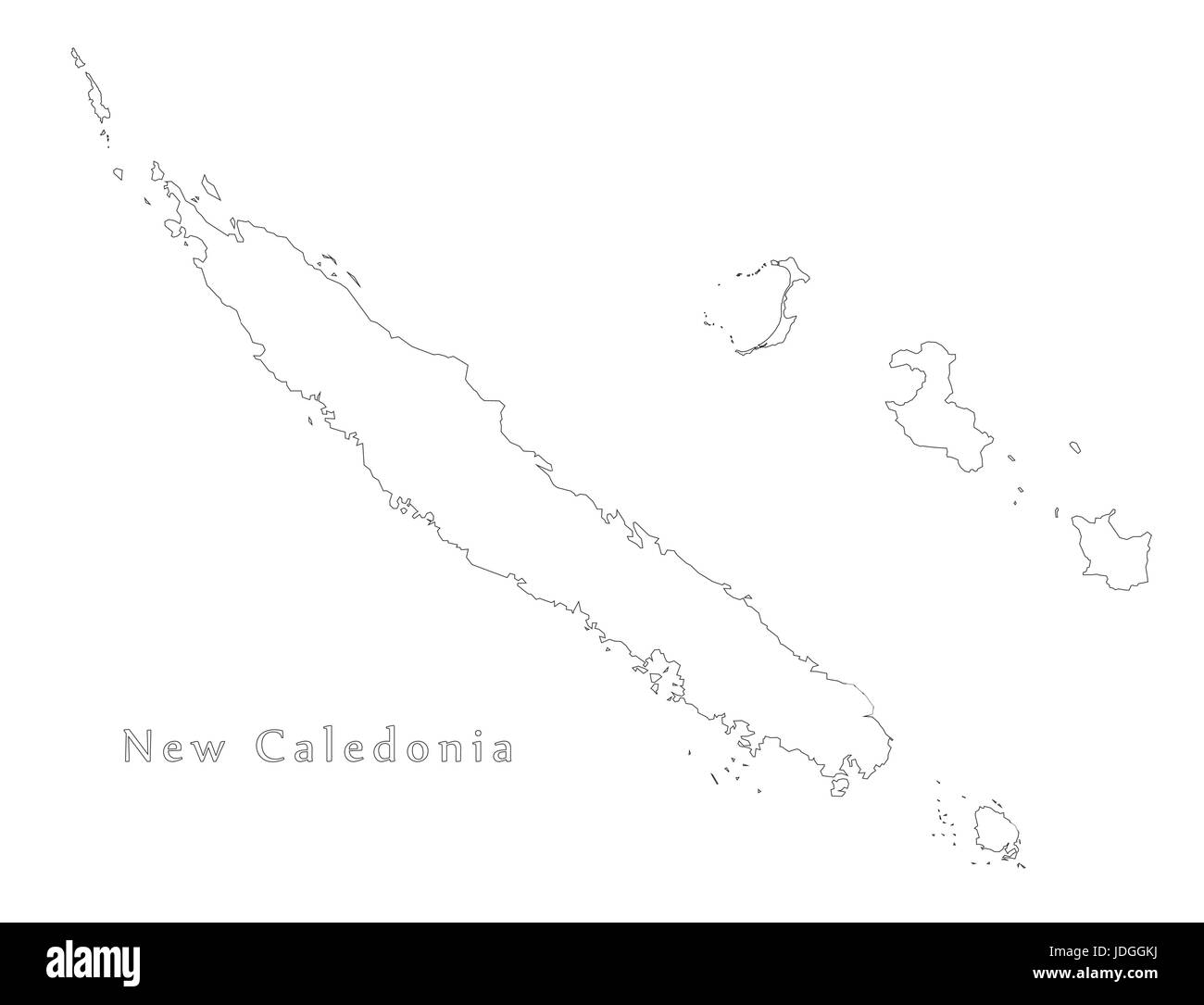Map New Caledonia Banque D Images Noir Et Blanc Alamy