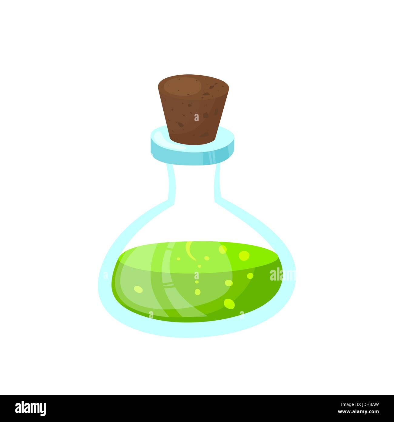 Bécher en verre avec un liquide toxique. Image vectorielle. Illustration de Vecteur