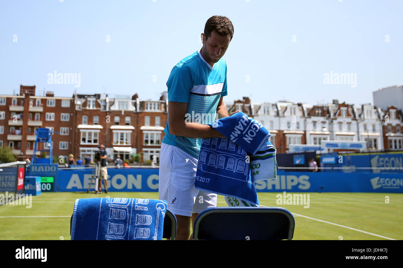 La société britannique Jame Ward au cours de la deuxième journée de l'AEGON Championships 2017 au Queen's Club de Londres. Banque D'Images