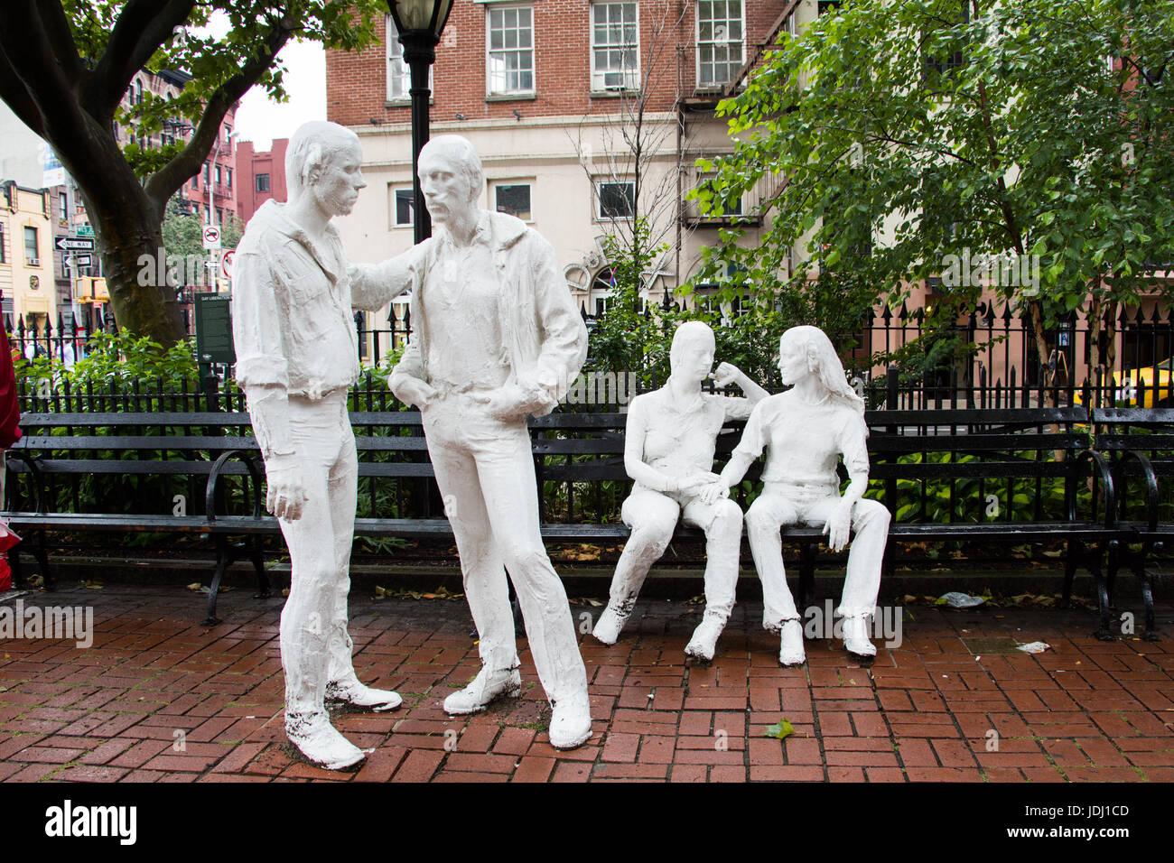 Gay Liberation Monument, sculpture par George Segal, Greenwich Village, New York City Banque D'Images