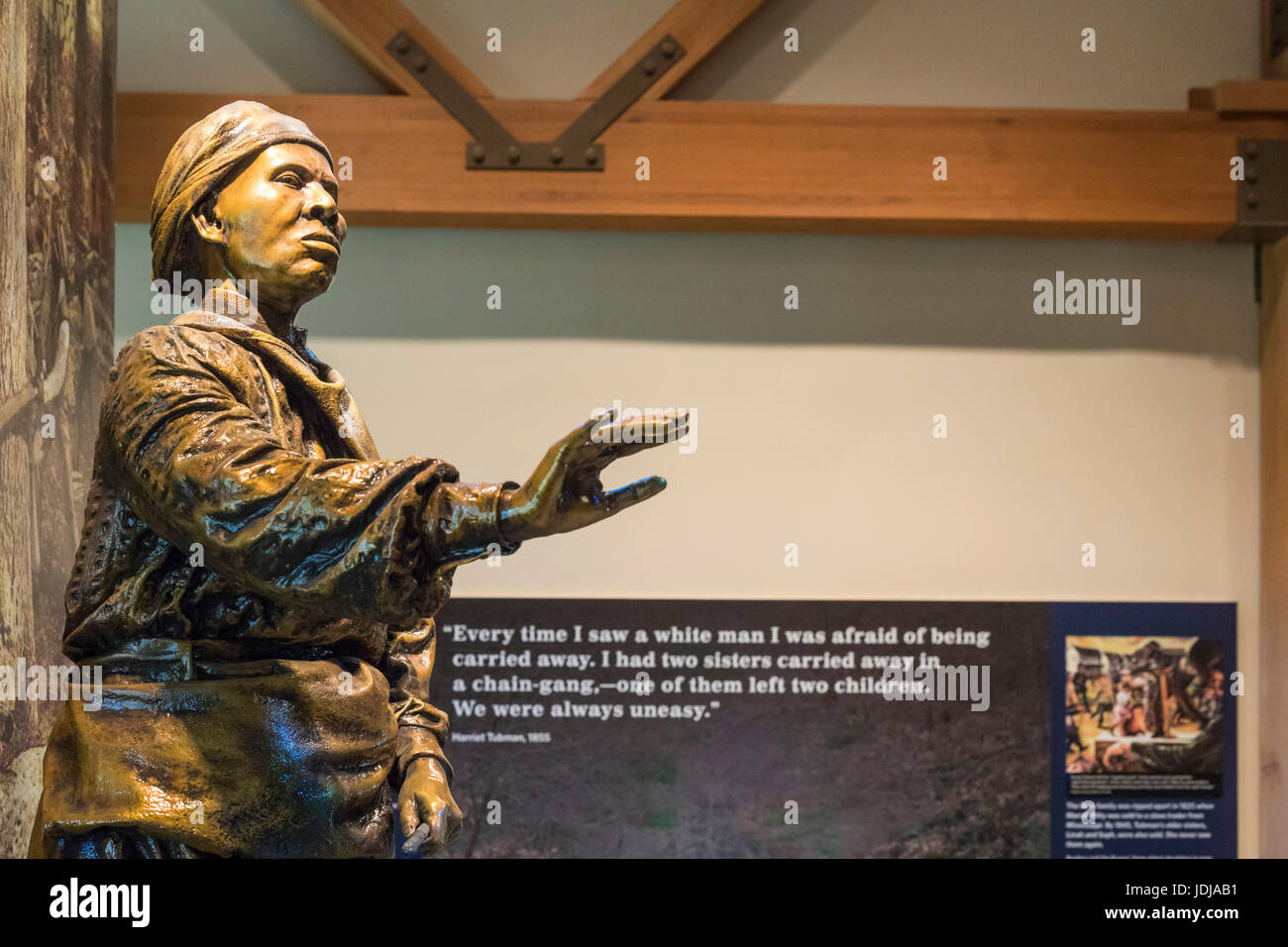 Church Creek, Maryland - Sculpture de Harriet Tubman Harriet Tubman à l'Underground Railroad Visitor Centre, un projet conjoint du Parc National S Banque D'Images