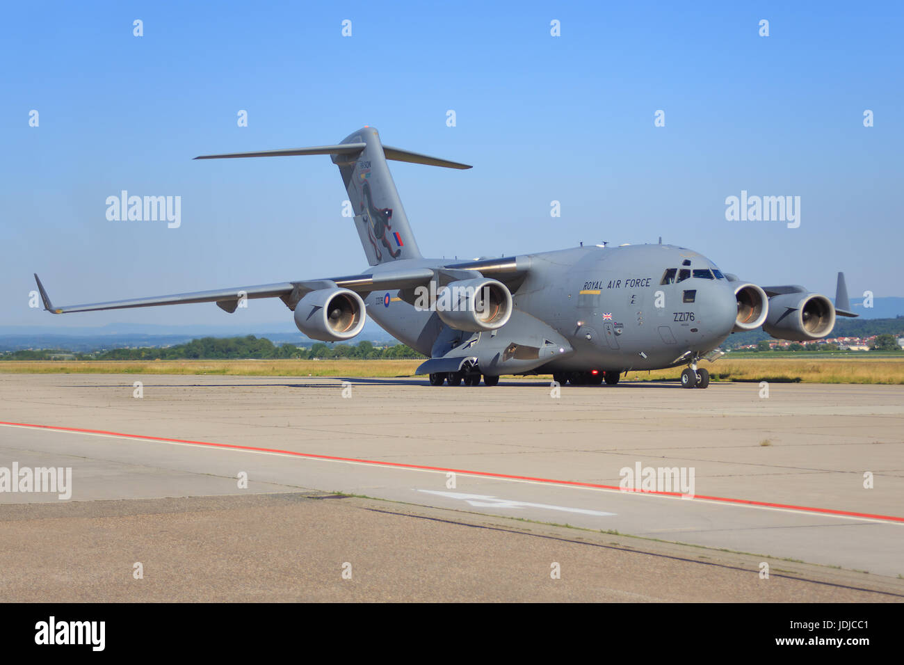 Stuttgart/Allemagne 14 mars 2016 : boeing c-17a Globemaster III à l'aéroport de Stuttgart. Banque D'Images