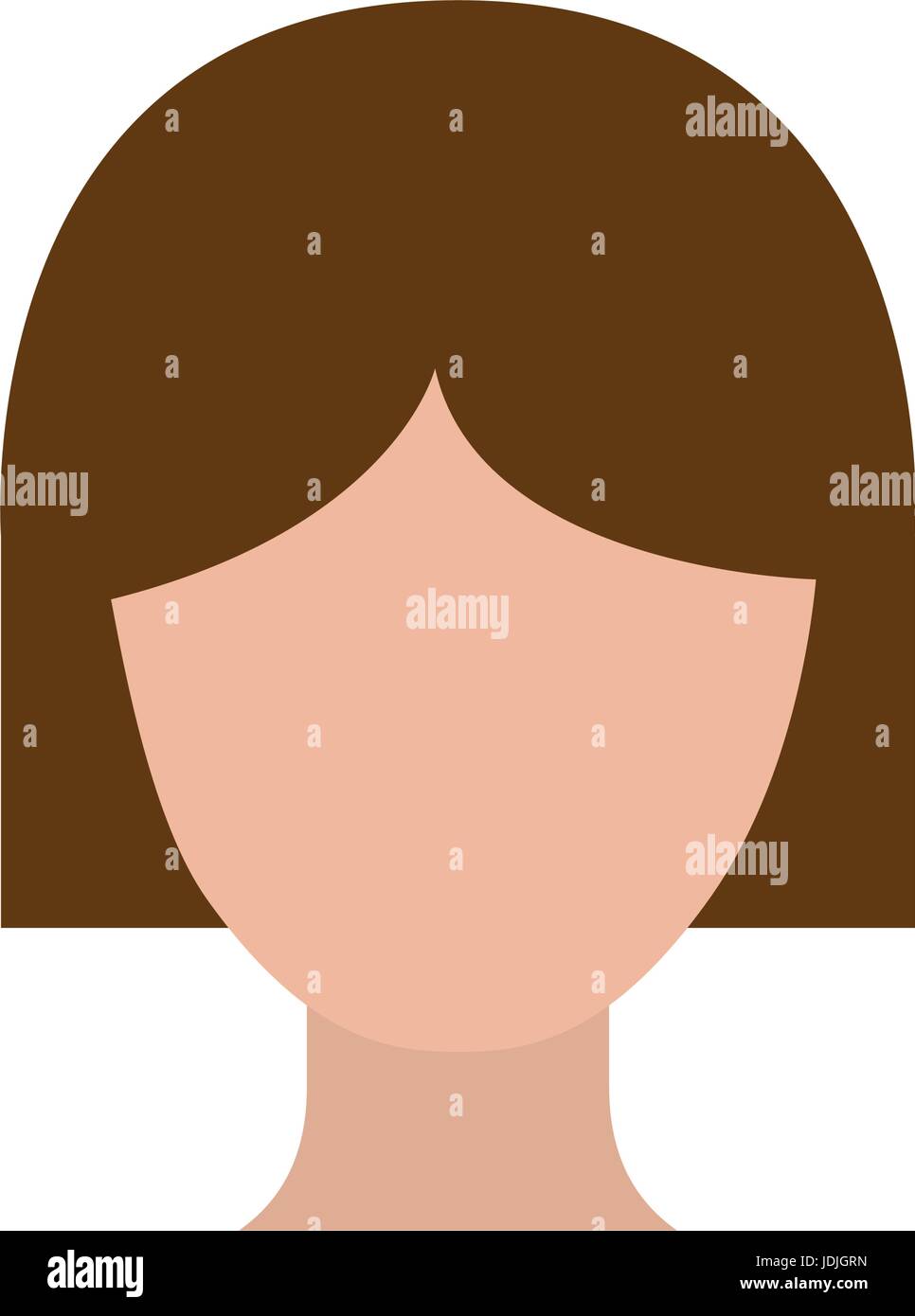 Femme sans visage silhouette colorée avec les cheveux courts Illustration de Vecteur