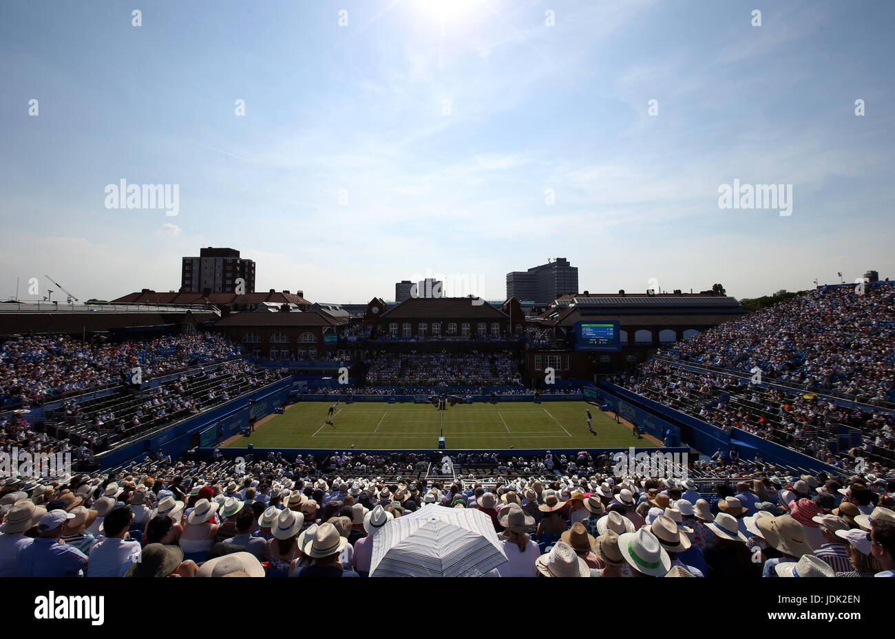 Vue générale de la société britannique Andy Murray lors de son match contre l'Australie Jordanie Thompson au cours de la deuxième journée de l'AEGON Championships 2017 au Queen's Club de Londres. Banque D'Images