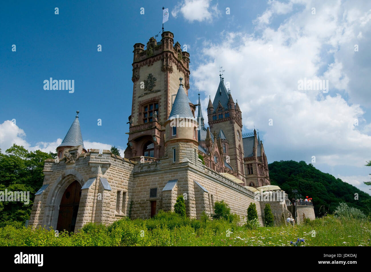 L'Europe, l'Allemagne, en Rhénanie du Nord-Westphalie, king's Winter dans la réserve naturelle des Siebengebirge, château château du Dragon, construit en 1882, l'Europa ,, Deutschland Banque D'Images