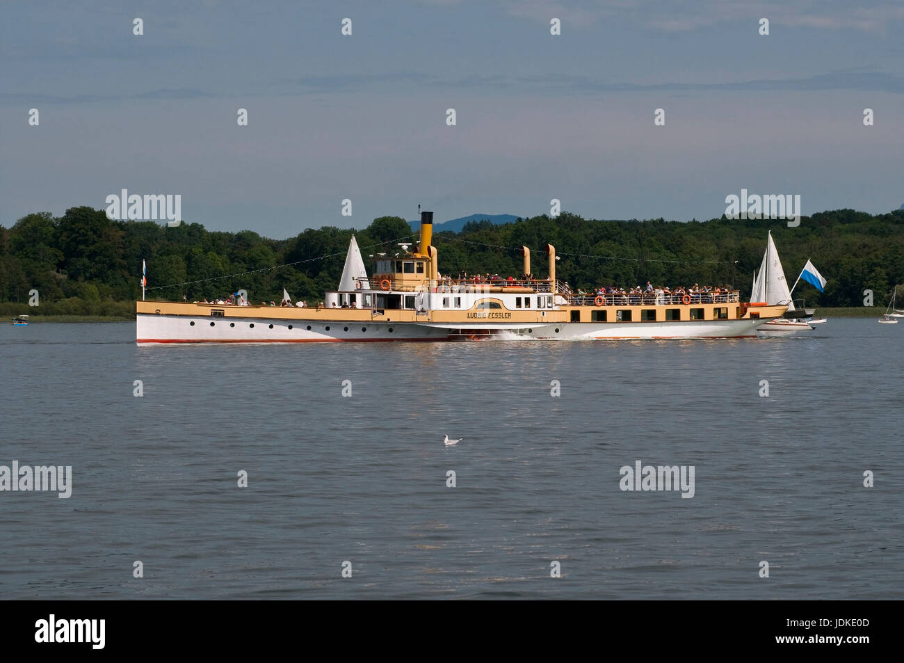 L'Europe, l'Allemagne, la Bavière, le lac de Chiem, Chiemgau, marbre, Prien roue pelle à vapeur de 1926 Ludwig Fessler pendant votre voyage, , Europa, Deutschland, Baye Banque D'Images