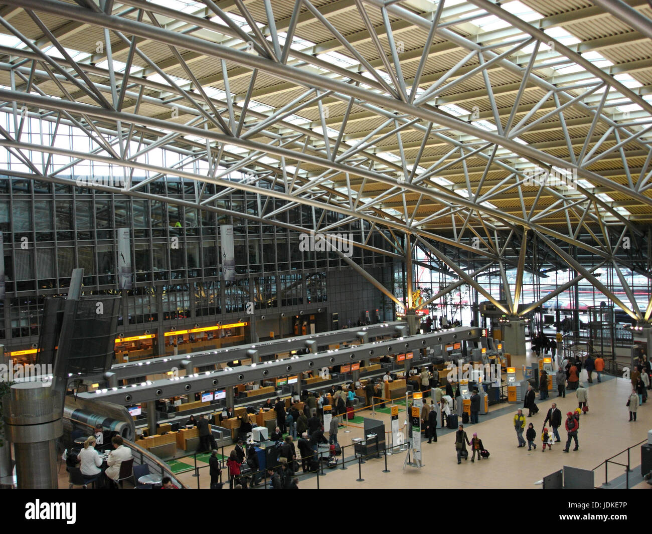 Allemagne, Hambourg, de l'aéroport Fuhlsbuettel, air terminal, vol, compteur, Deutschland, Flughafen Fuhlsbuettel, Flugschalter Abflughalle, Banque D'Images