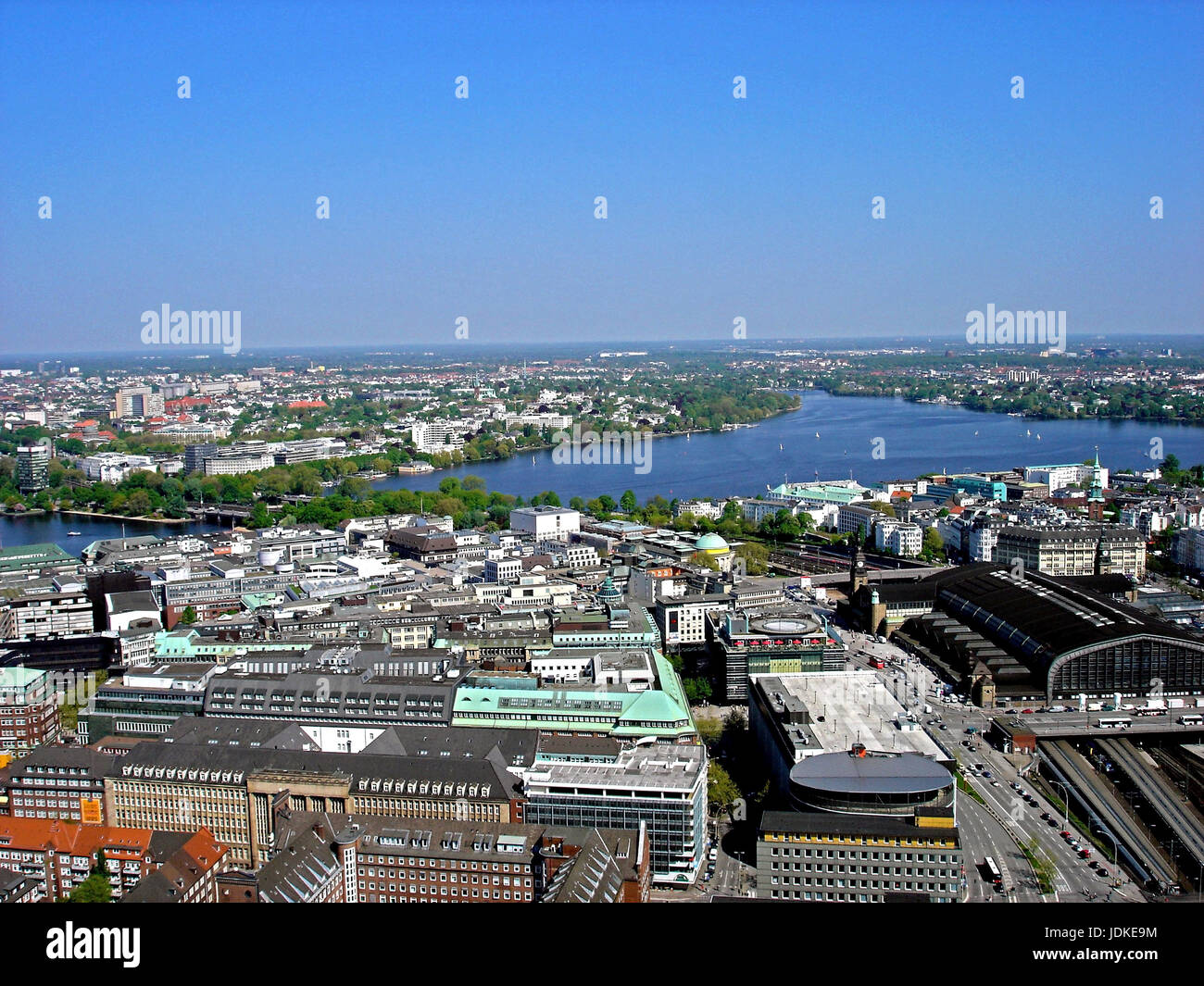 Allemagne, Hambourg, l'Alster et de la ville, photo aérienne, France, ville, Luftaufnahme und Alster Banque D'Images