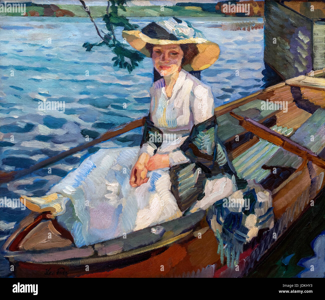 Dame dans un bateau (Dame im Kahm) par Leo Putz (1869-1940), 1910 Banque D'Images