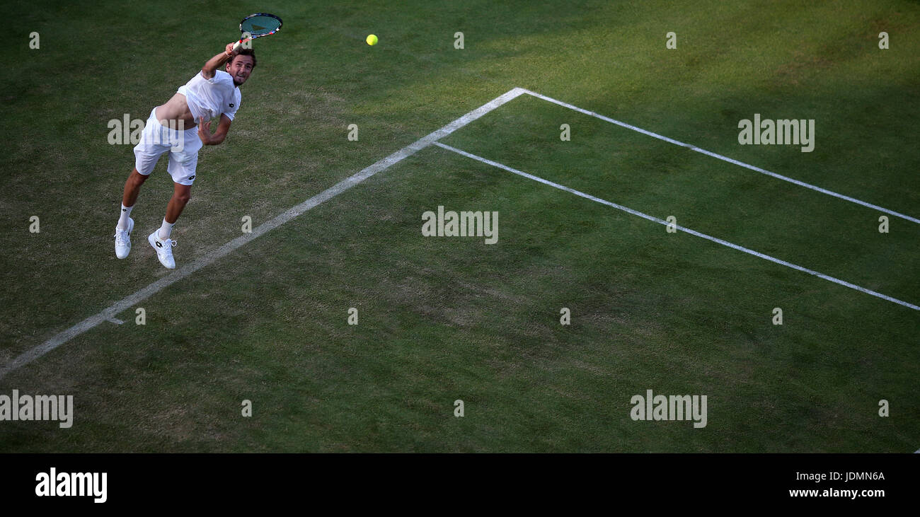 Danii Medvedev de Russie pendant la deuxième journée des Championnats AEGON 2017 au Queen's Club, Londres. APPUYEZ SUR ASSOCIATION photo. Date de la photo: Mardi 20 juin 2017. Voir PA Story TENNIS Queens. Le crédit photo devrait se lire: Steven Paston/PA Wire. Banque D'Images