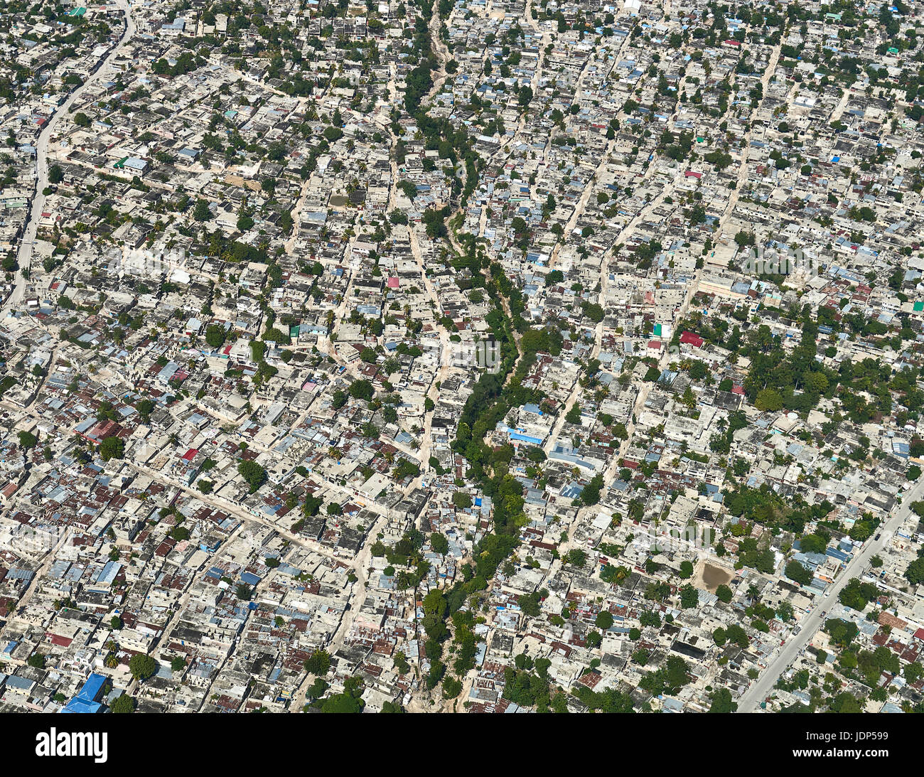 Vue aérienne de Port-au-Prince environnement urbain Banque D'Images