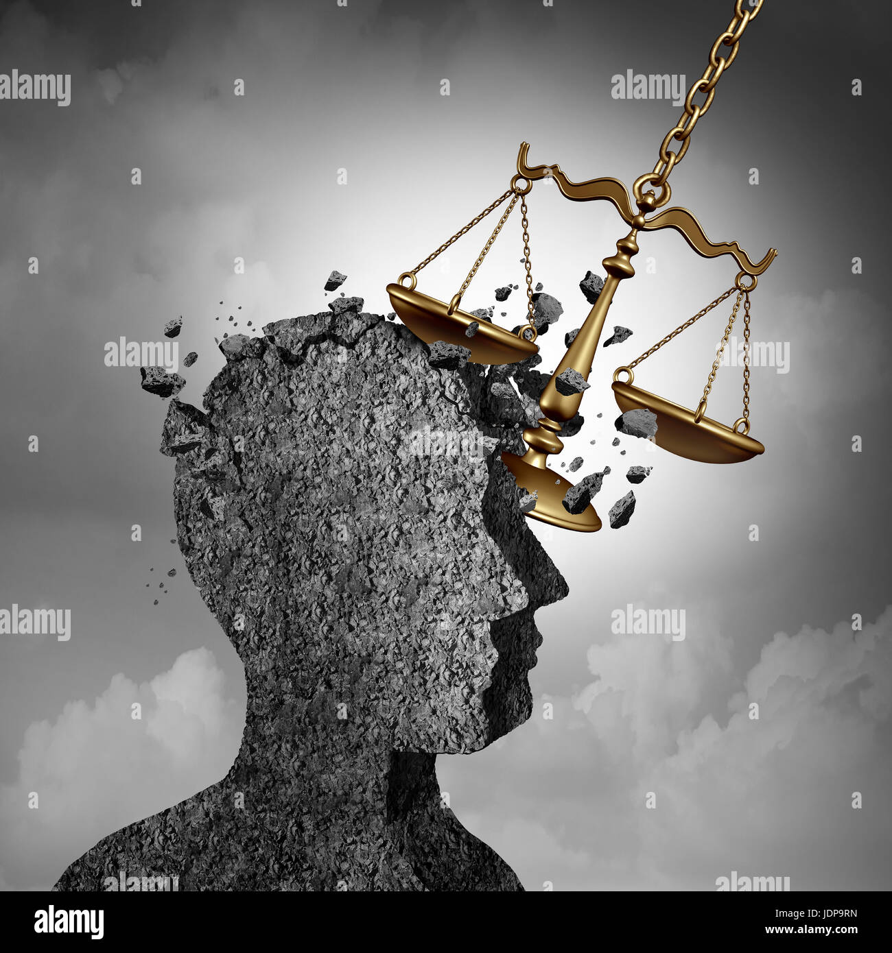 Litiges et procès concept stress comme un avocat ou procureur la métaphore et symbole de l'anxiété demandeur comme une loi d'endommagement d'une icône. Banque D'Images