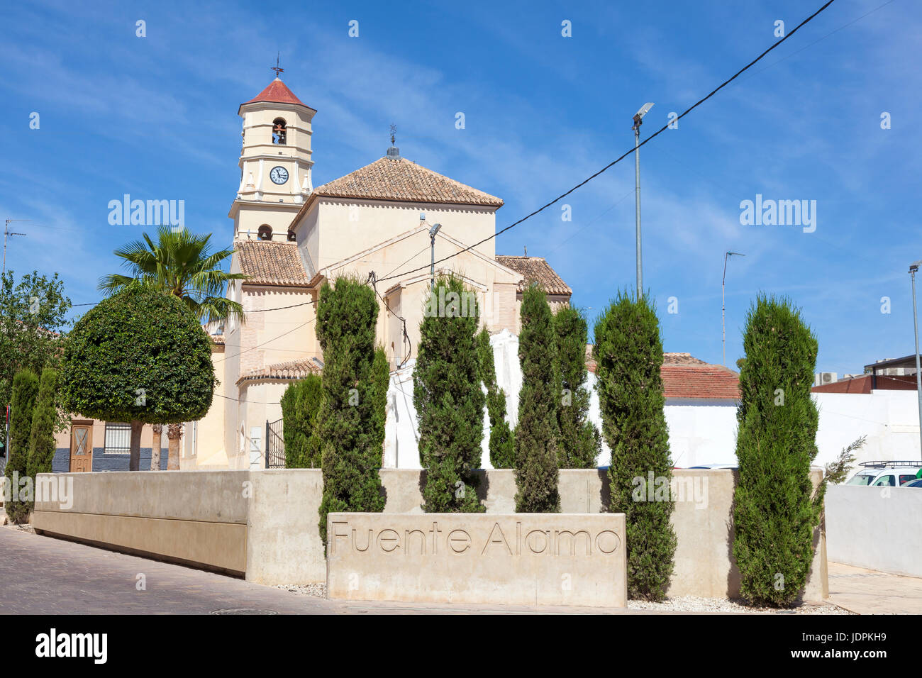 Église de ville historique Fuente Álamo de Murcia, région de Murcie, Espagne Banque D'Images