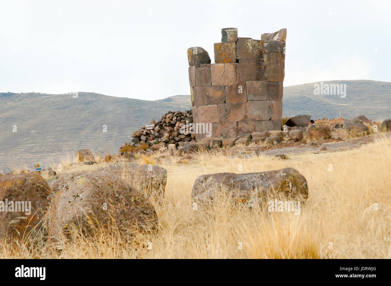 Sillustani Cimetière - Pérou Banque D'Images