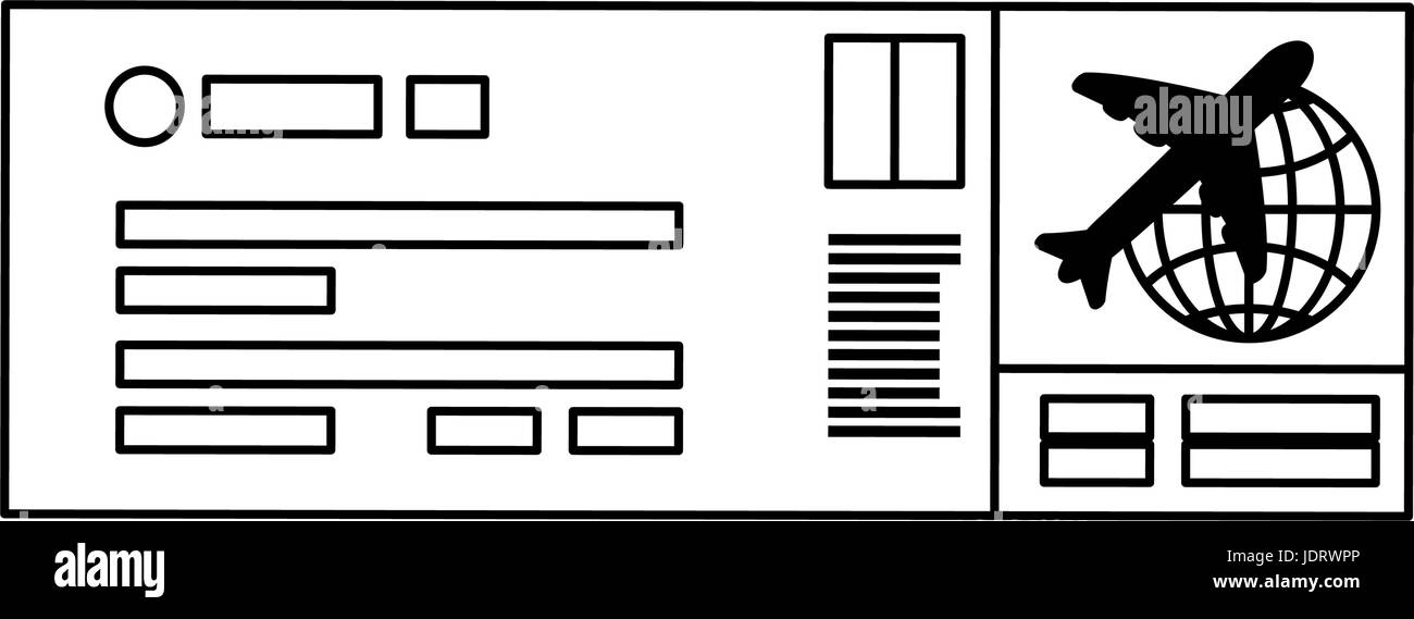 Billet avion isolé vecteur icône illustration graphique Illustration de Vecteur