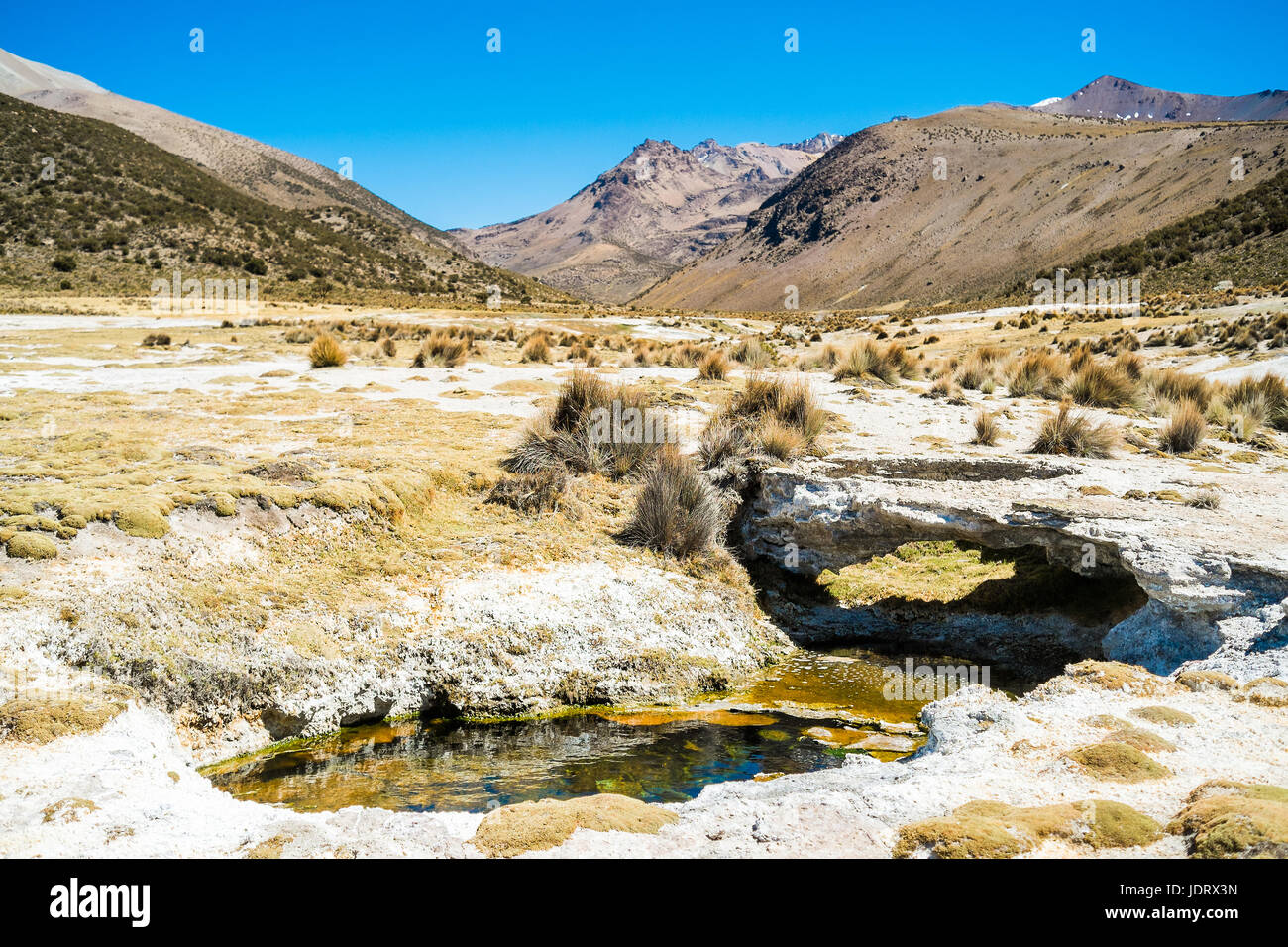 Geysers du Parc National Sajama en Bolivie, Banque D'Images