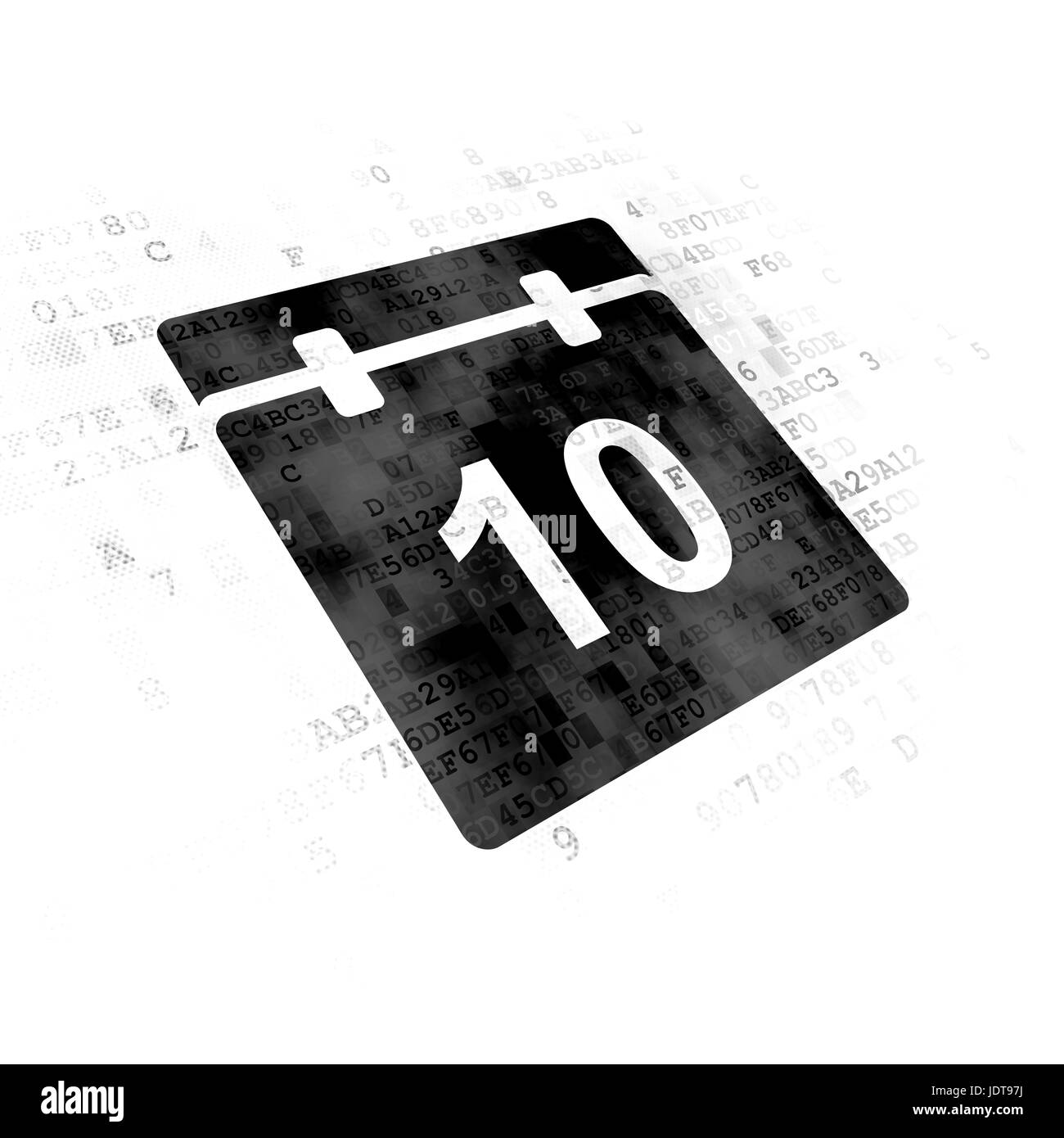 Concept : Calendrier Calendrier sur fond numérique Banque D'Images