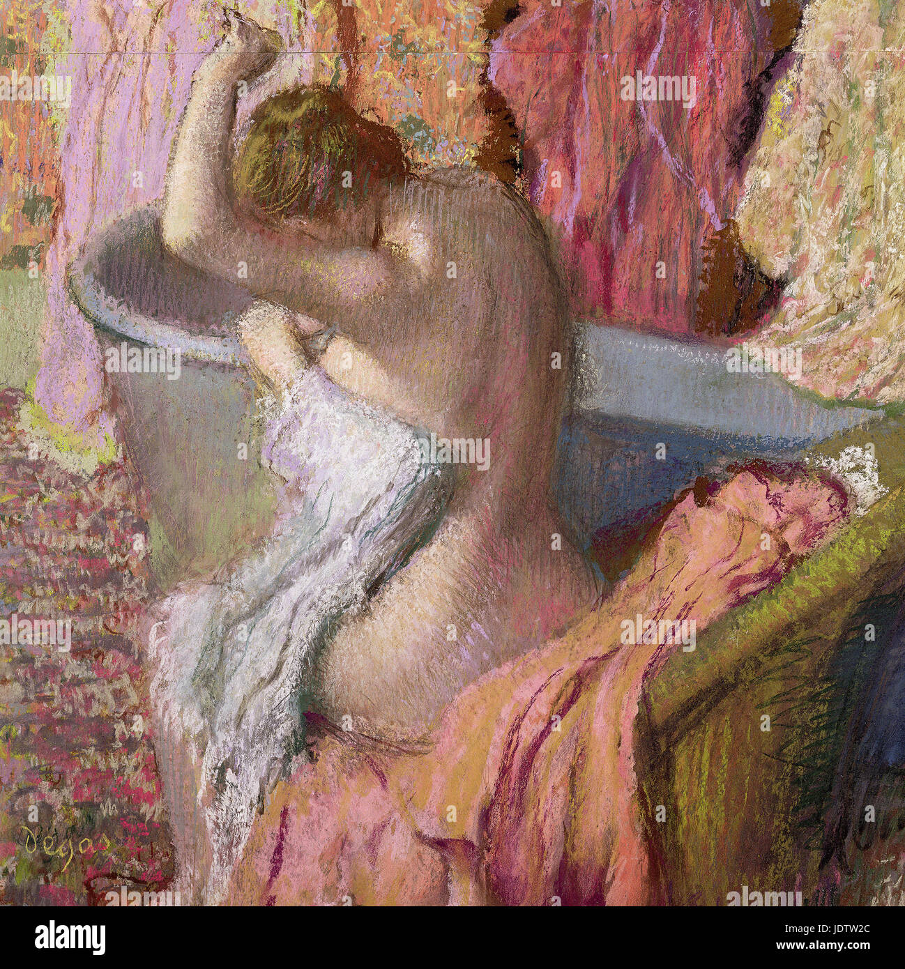 Edgar Degas - La sortie du bain Banque D'Images