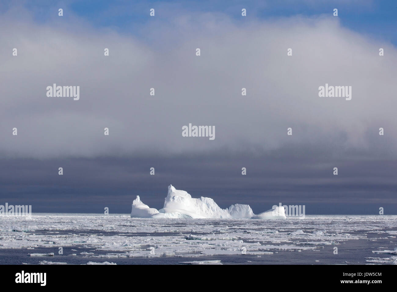 Les icebergs et banquise dans l'océan du Sud, 180 miles au nord de l'Antarctique, l'Antarctique Banque D'Images