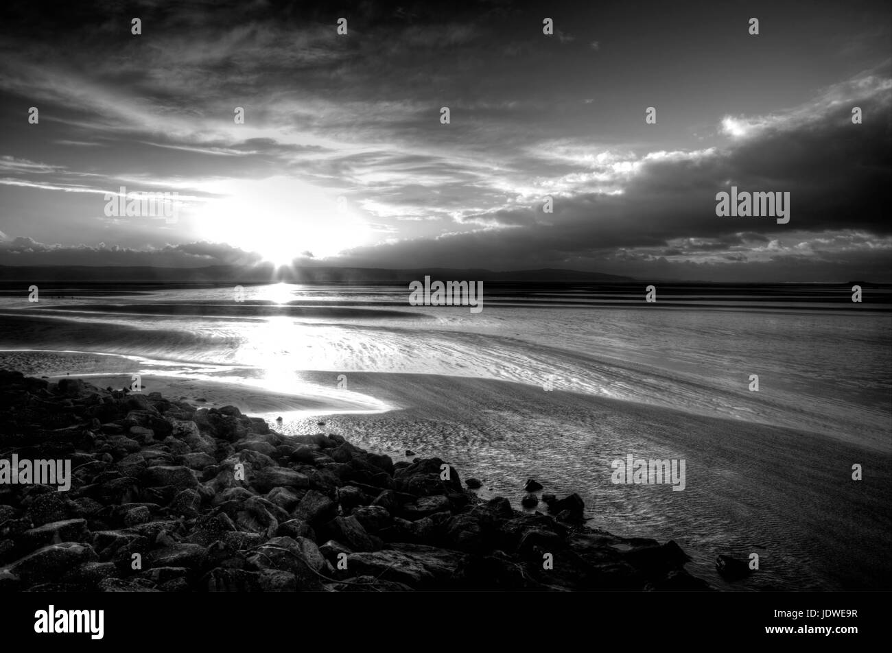 West Kirby Beach Wirral HDR Sunset Banque D'Images