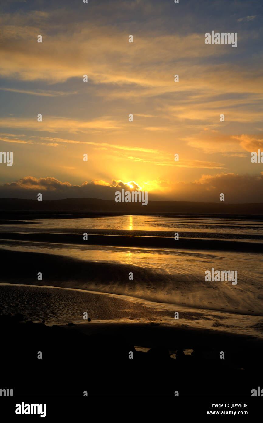 West Kirby Beach Wirral HDR Sunset Banque D'Images