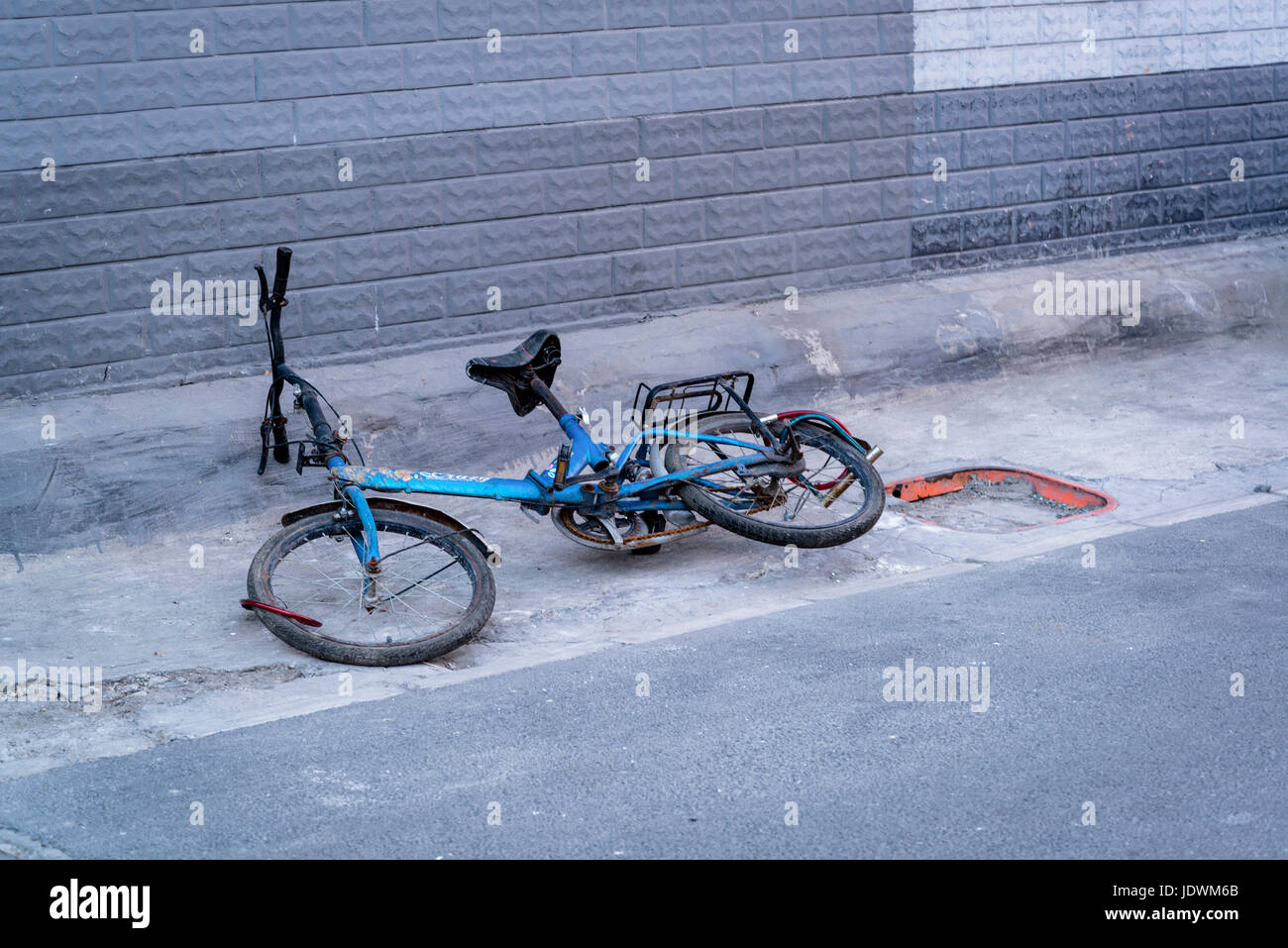 Vélo abandonné, Beijing, Chine Banque D'Images