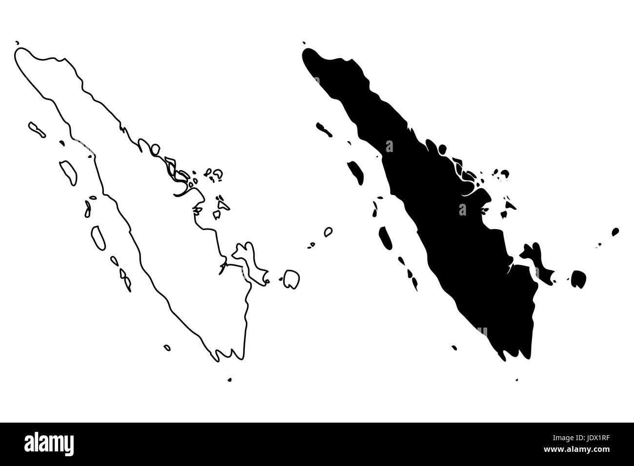 Sumatra map vector illustration gribouillage, croquis de Sumatra Illustration de Vecteur