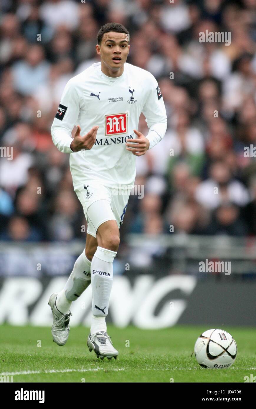 JERMAINE STAND Tottenham Hotspur FC STADE DE WEMBLEY Londres Angleterre 24 Février 2008 Banque D'Images