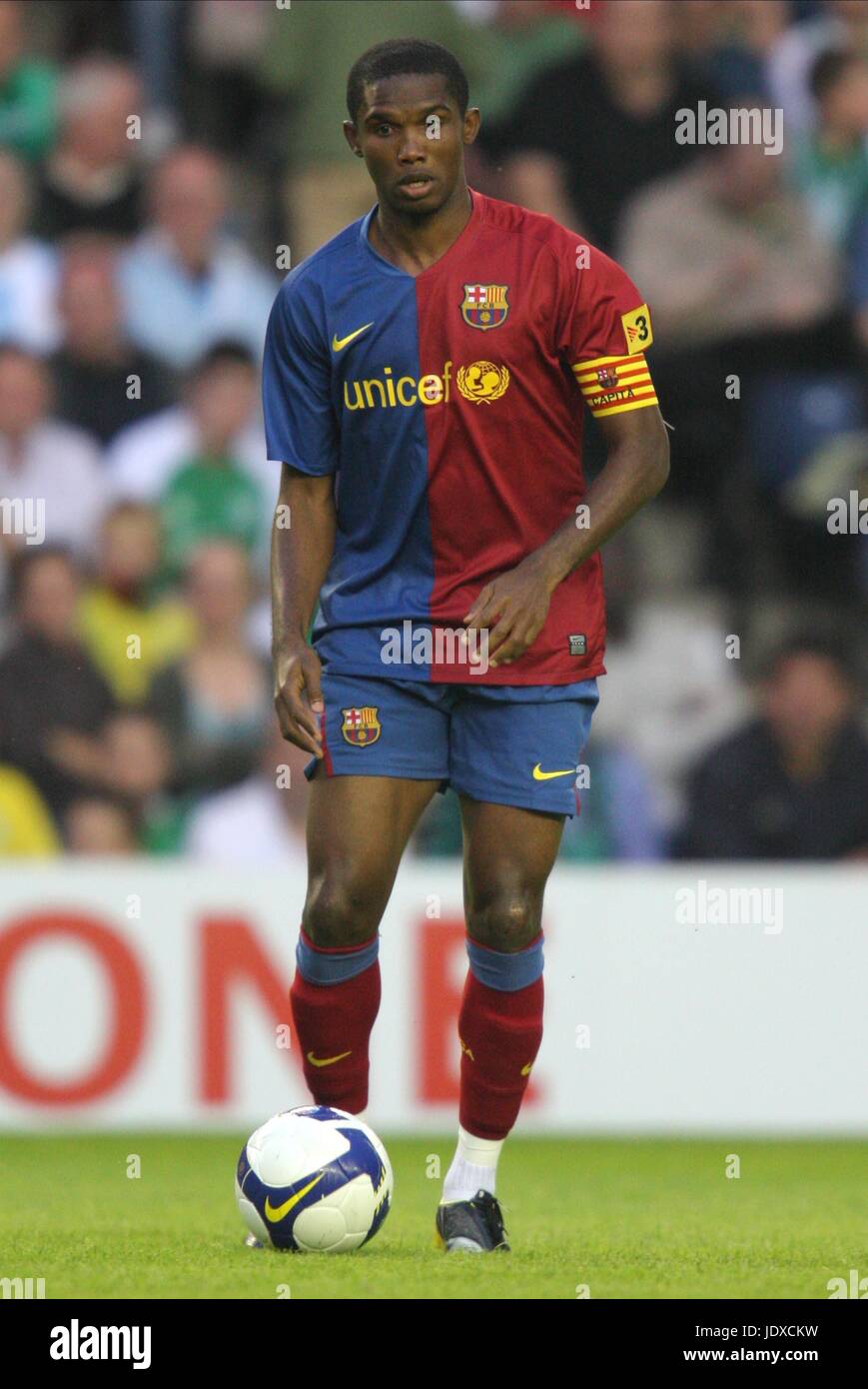 SAMUEL Eto'o, FC BARCELONE ECOSSE ÉDIMBOURG MURRAYFIELD 24 Juillet 2008 Banque D'Images