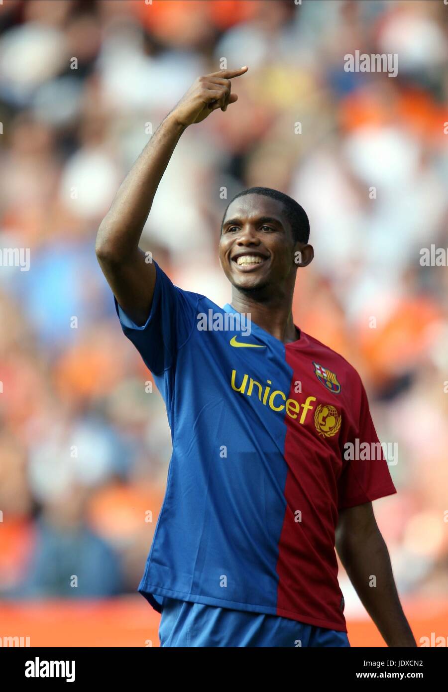 SAMUEL ETO'O DUNDEE UTD V FC BARCELONE TANNADICE DUNDEE ECOSSE 26 Juillet 2008 Banque D'Images