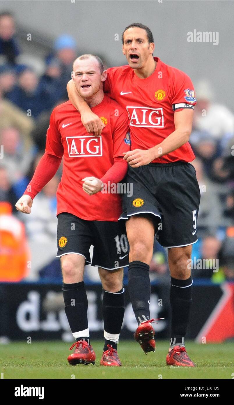 WAYNE ROONEY , Rio Ferdinand, MANCHESTER CITY V MANCHESTER UNITED, MANCHESTER CITY V MANCHESTER UNITED, 2008 Banque D'Images