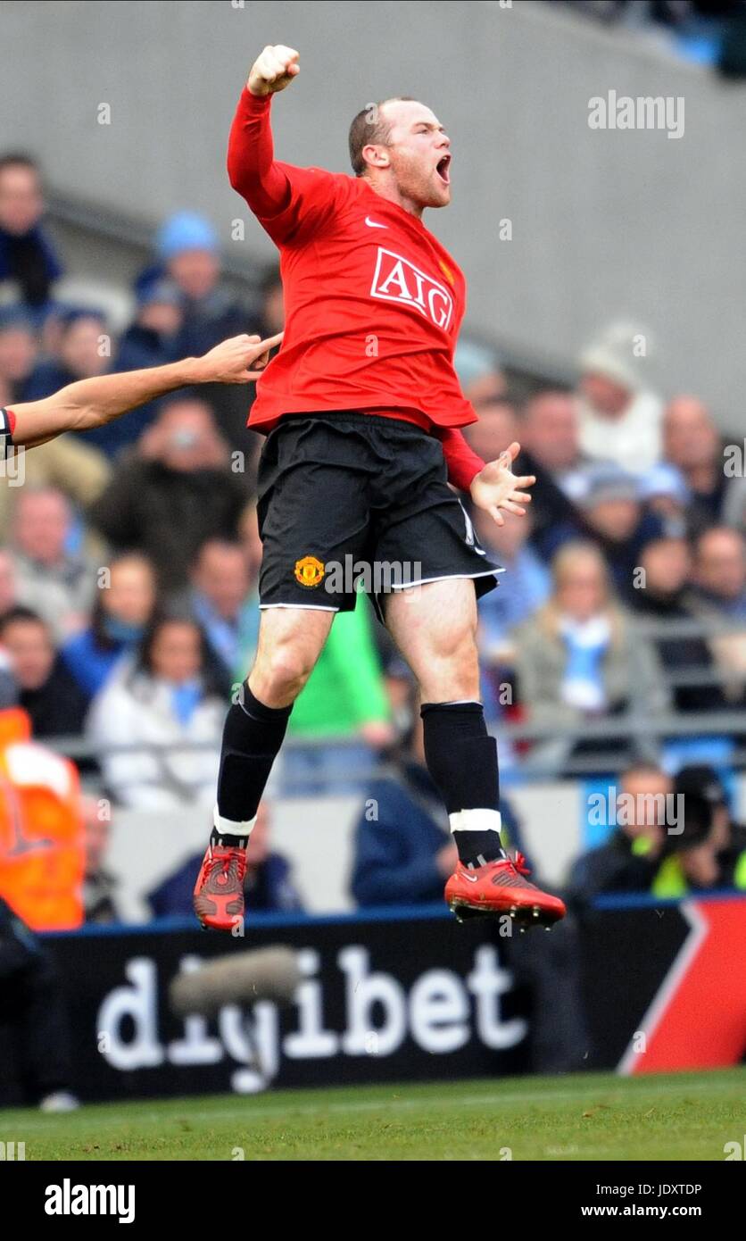 WAYNE ROONEY, MANCHESTER UNITED FC, MANCHESTER CITY V MANCHESTER UNITED, 2008 Banque D'Images